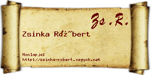 Zsinka Róbert névjegykártya